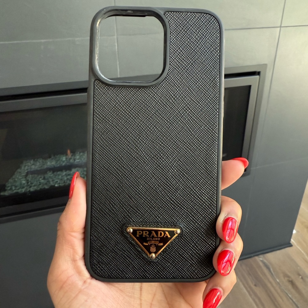 Prada iphone 15 Pro Max case. Saffiano leather in great condition.